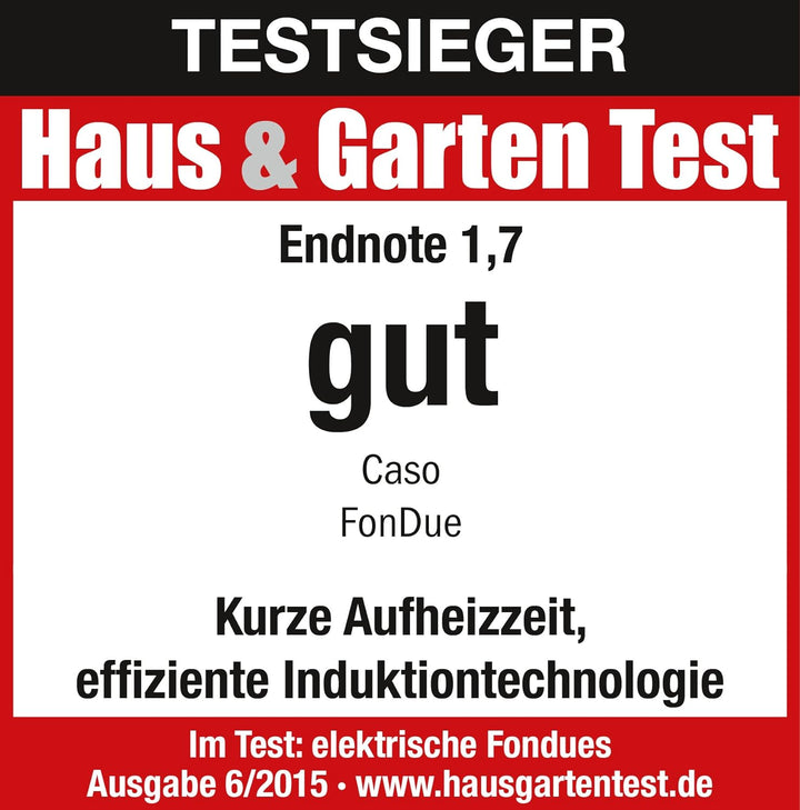 Caso 2282 Induktions FonDue für 8 Personen 60 bis 240 Grad celsius Temperatureinstellung, gleichmäss