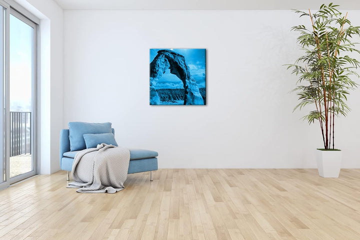 deyoli Grand Canyon Format: 70x70 Effekt: Monocrome Blau als Leinwandbild, Motiv fertig gerahmt auf