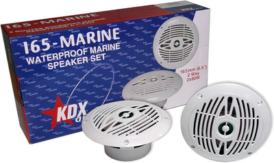 kdx-audio 165-marine – Lautsprecher Set für Boote, Weiss 6,5, 6,5