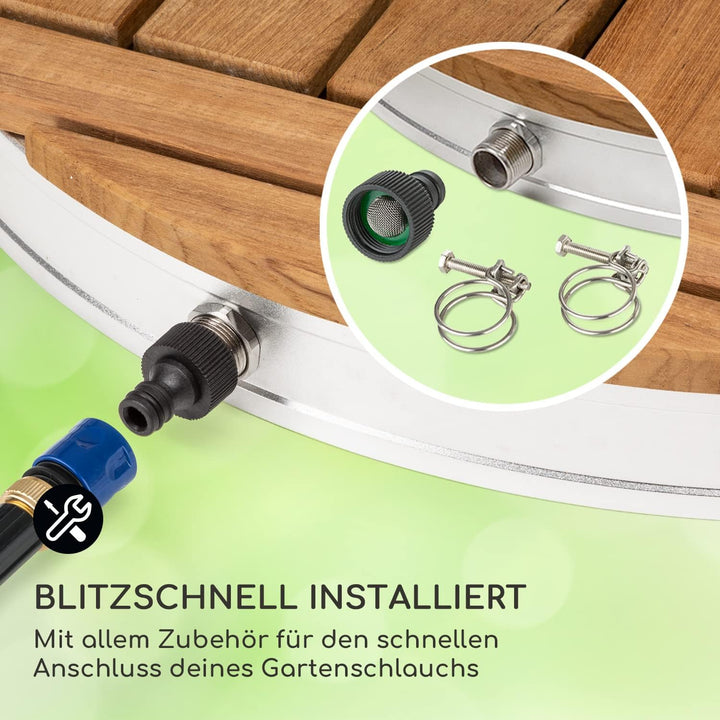 blumfeldt Cool Breeze - Gartendusche, Campingdusche, WPC, Aluminium, Holzoptik, Tragegriff, Gartendu