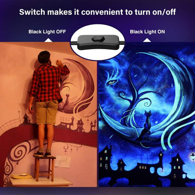 Onforu 2er 30W LED Schwarzlicht Strahler, UV Fluter mit Stecker, IP66 Wasserdicht Schwarzlichtlampe,