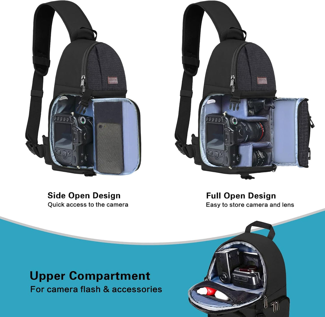 MOSISO Kameratasche Brust, DSLR/SLR/Spiegellose Kamera Rucksack Tasche Stossfester Fotografie Rucksa