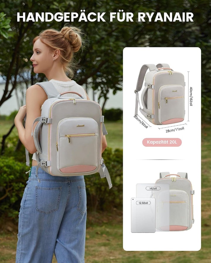 LOVEVOOK Ryanair Handgepäck 40x30x20, Handgepäck Rucksack Tasche Reiserucksack Flugzeug, Carry On Ha