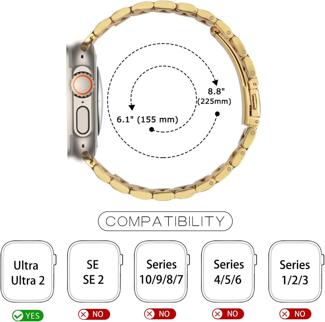 Tasikar Armband Kompatibel mit Apple Watch Ultra Armband 49mm Prämie Edelstahl Metall Ersatz Armband