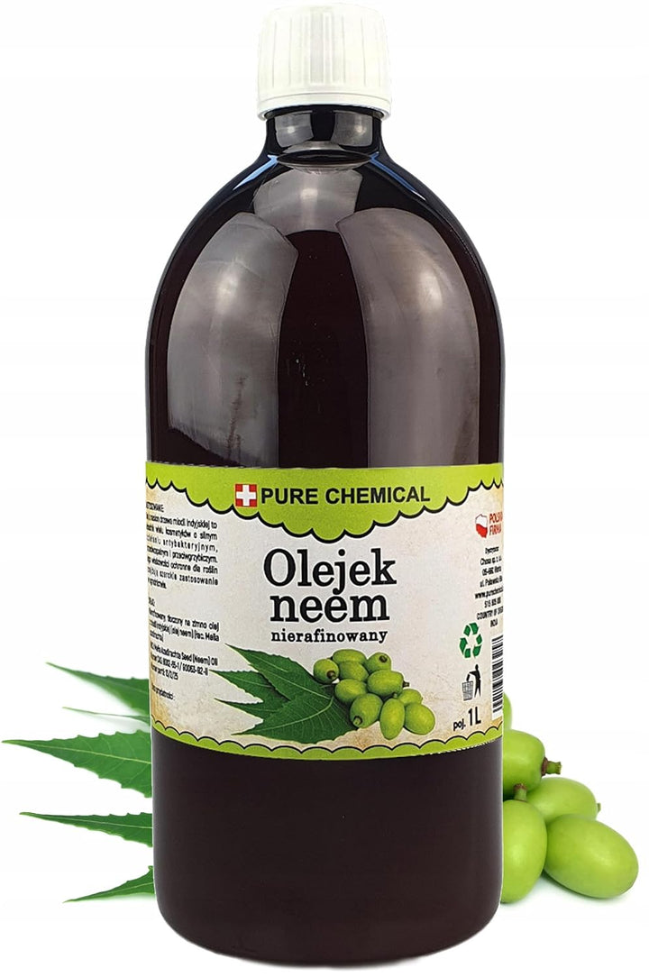 CHOSA Reines Neemöl Kaltgepresst Unraffiniert 1 l - 100% Rein Neem Öl Haare und Körper für alle Haut