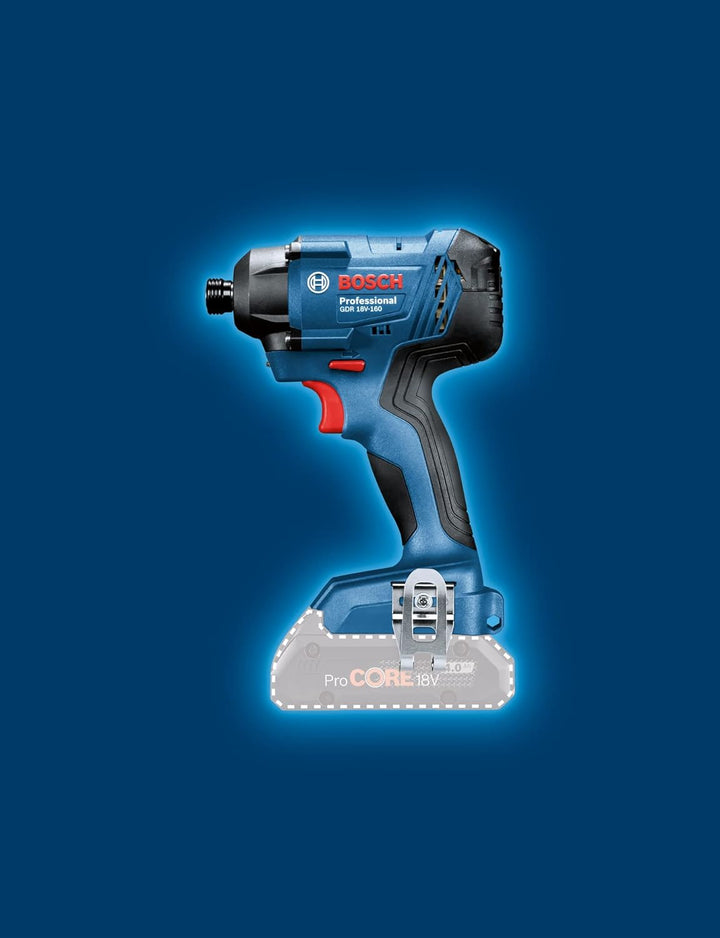 Bosch Professional 18V System Akku Drehschlagschrauber GDR 18V-160 (ohne Akkus und Ladegerät, 1/2 L-