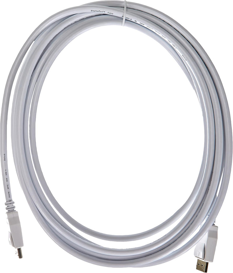 Delock Displayport Kabel DP -> DP St/St 5.00m weiss 4K Single, Single