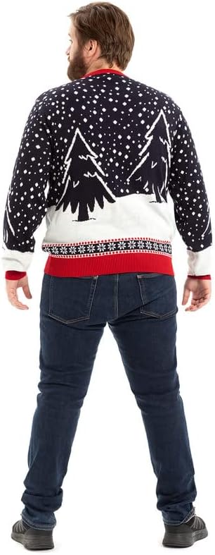 OFF THE RACK Unisex Herren Damen Weihnactspullover Lustig LED Leuchtende Ugly Christmas Sweater Stri