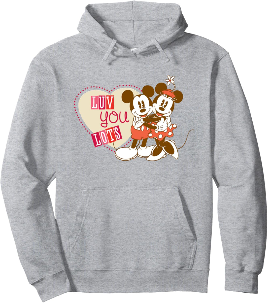 Disney Mickey Mouse & Minnie Vintage Valentine's Day Luv You Pullover Hoodie