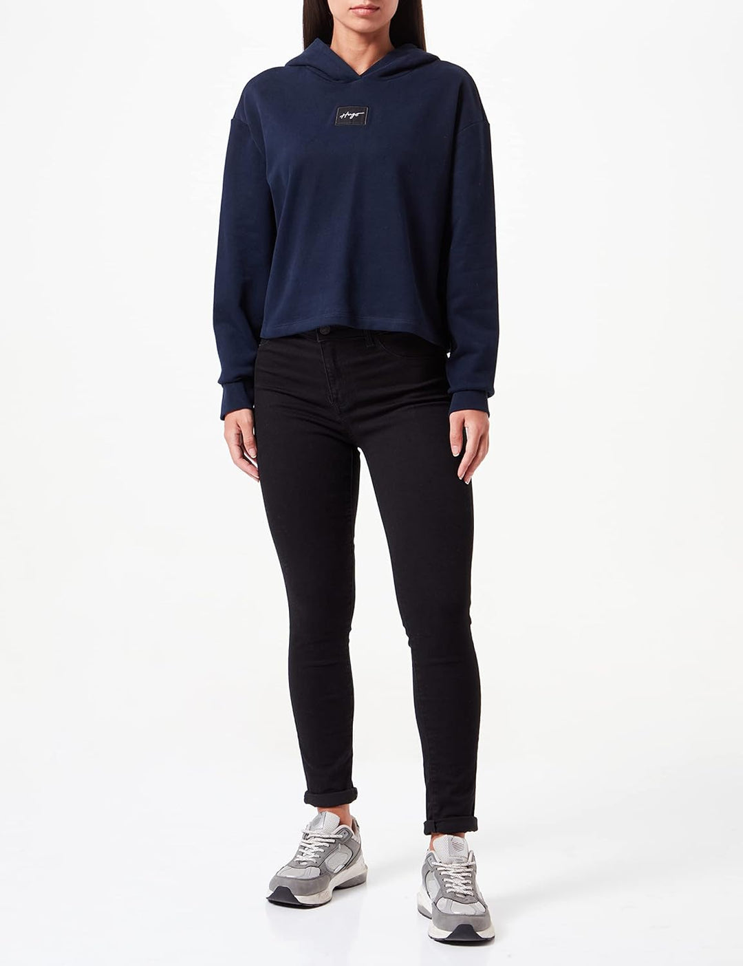 HUGO Damen Sweatshirt L Dark Blue408, L Dark Blue408