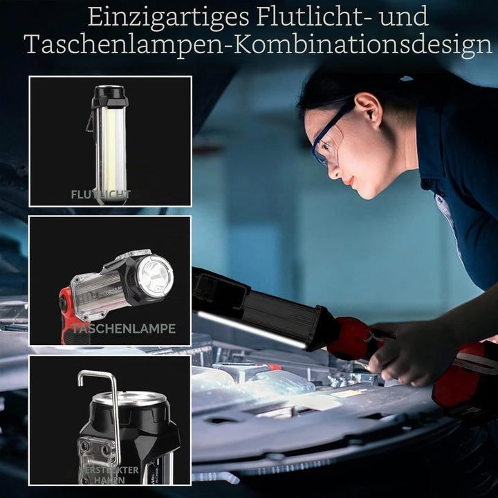 25W 2000LM LED Lampe für Milwaukee M18 Akku, 18V Akku Lampe für Camping, Autoreparatur, Not- und Bau