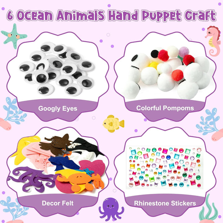 WATINC Felt Handpuppe DIY Art Craft Set 6 Stück Puppentheater Kreatives DIY-Set zum Selbermachen für