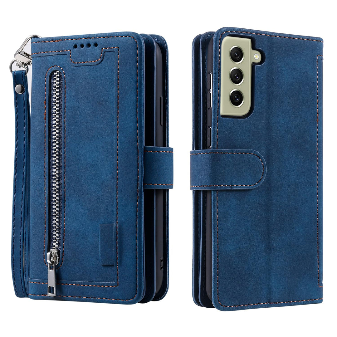 VEEMOS Handyhülle für Samsung Galaxy S21 FE hülle Klappbar Handytasche Schutzhülle Klapphülle mit St