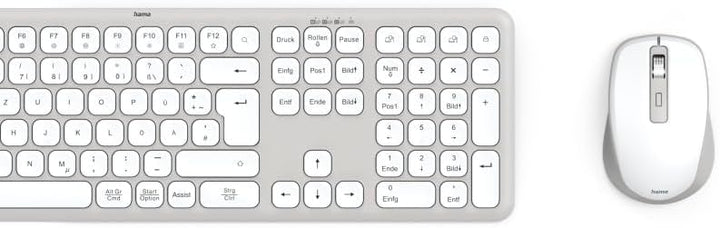 Hama Tastatur-Maus-Set, kabellos (Multi-Device 2,4GHz via USB-Empfänger + 2X Bluetooth für PC, Lapto