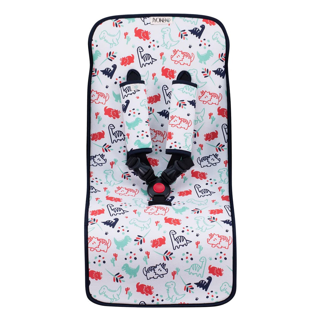 JYOKO KIDS Sitzauflage Universal für Kinderwagen + Gurtpolster Hergestellt aus Baumwollstoff + Schau