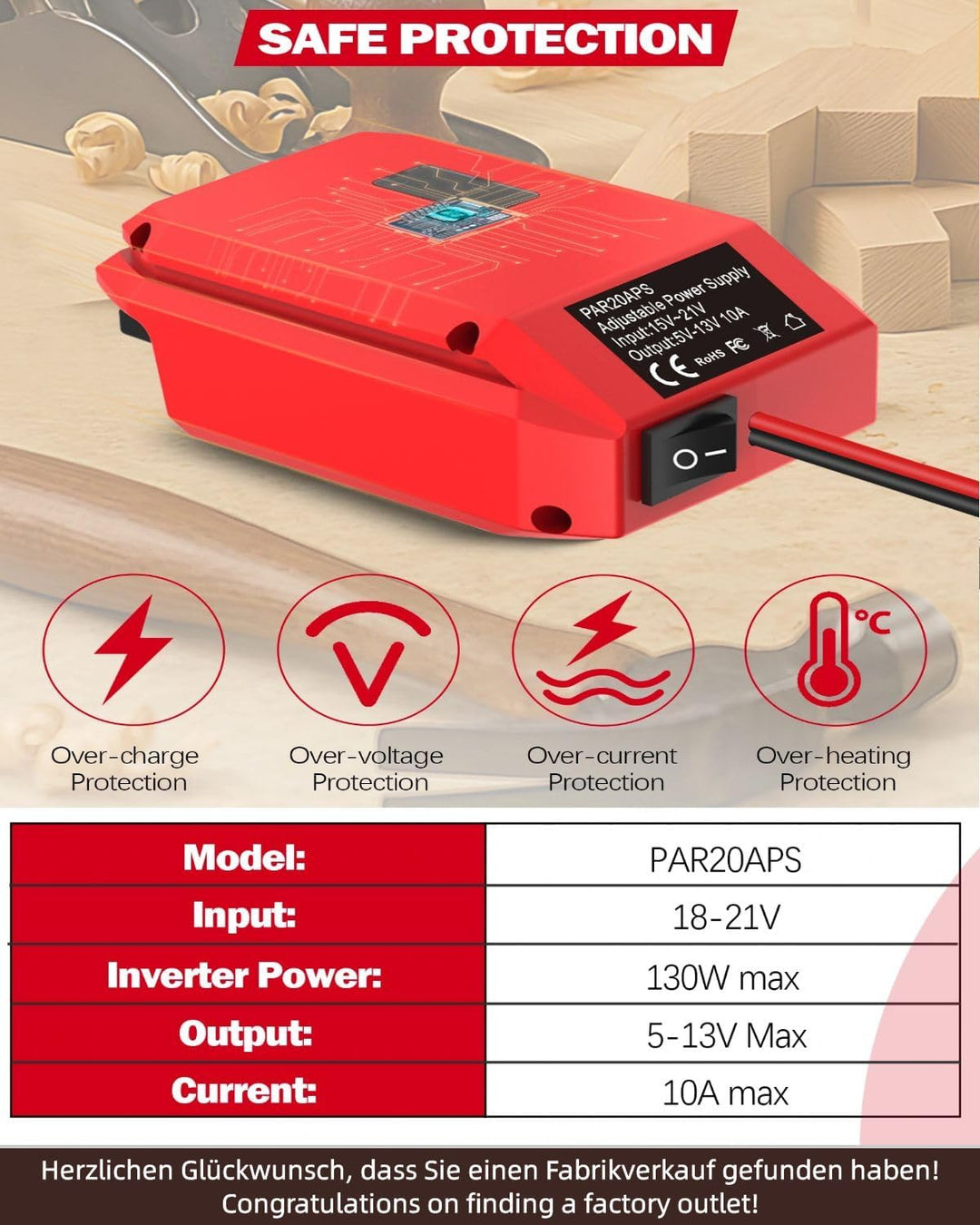 Adapter für Parkside 20V zu 12V StepDown Konverter,DIY Ladegerät Konverter