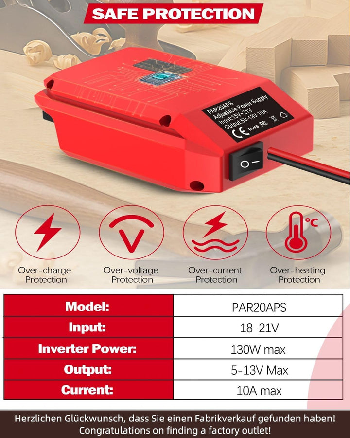 Adapter für Parkside 20V zu 12V StepDown Konverter,DIY Ladegerät Konverter