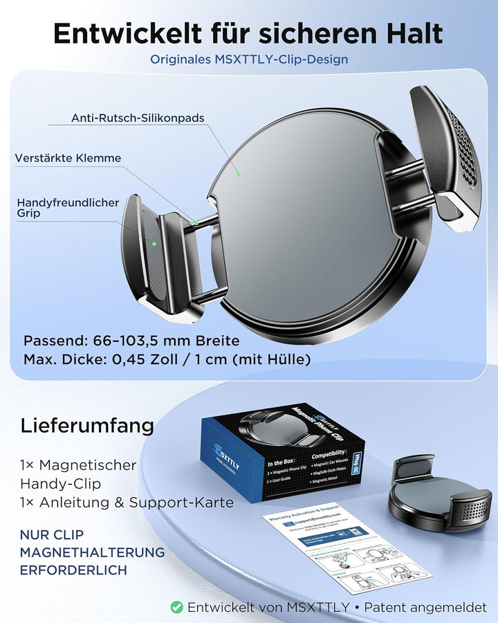 MSXTTLY Kfz-Handyhalterungsclip – Magnetclip VMag-GC 2026 Für Magnetische Kfz-Halterungen, Kein Magn