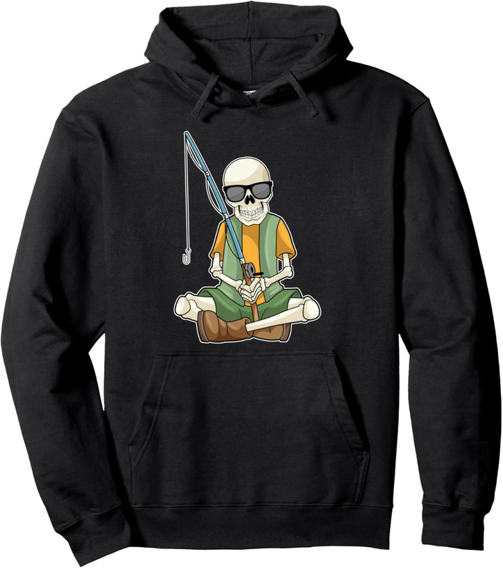 Skelett Angeln Angler Angel Pullover Hoodie
