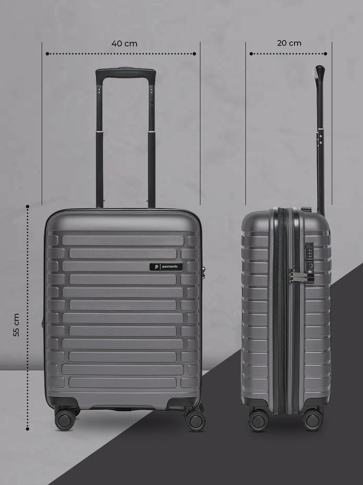 Pactastic Hartschalen Kabinen-Koffer | Kleiner Cabin-Trolley 40 x 20 x 55 cm von 40 auf 48 Liter erw