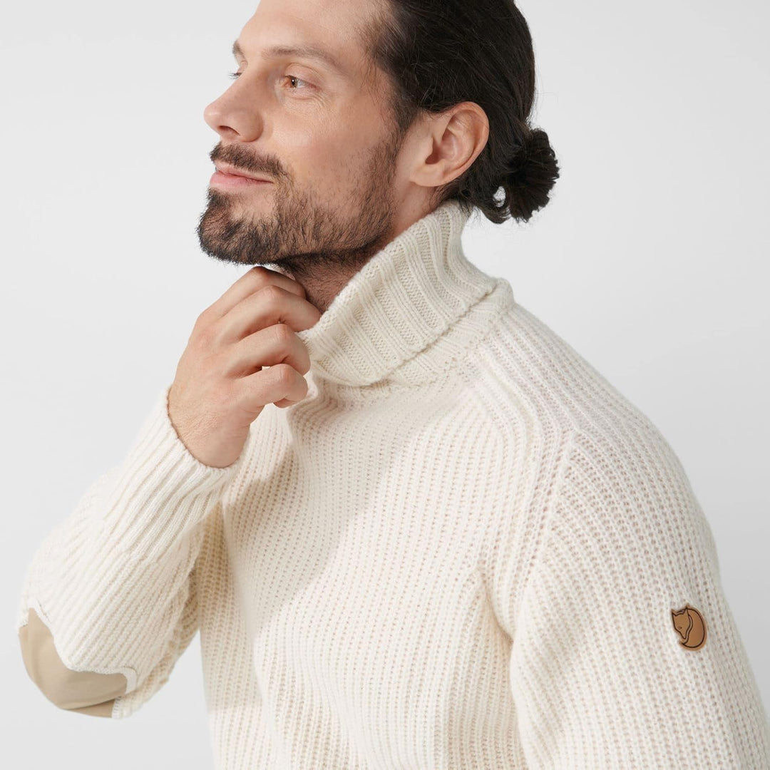 Fjäll Räven Herren Övik Roller Neck Sweater M Sweatshirt S Chalk White, S Chalk White