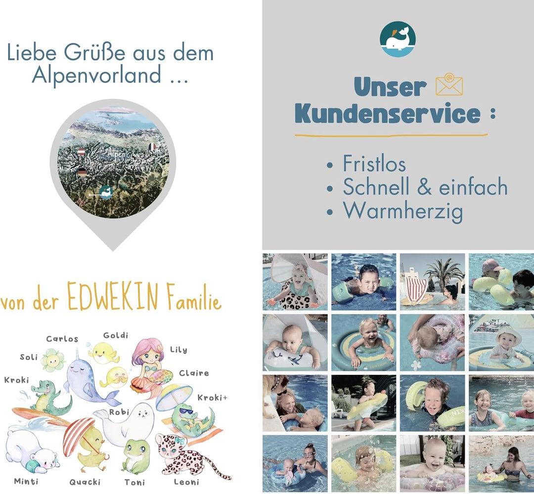 EDWEKIN® Baby Schwimmring, Mitwachsende Schwimmhilfe, Schwimmsitz, Kleinkinder ab 6 Monate bis 3 Jah
