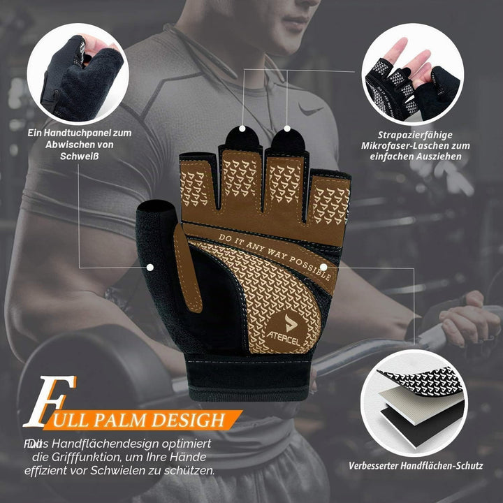 ATERCEL Fitness Handschuhe für Radfahren, Training, Fitness, Atmungsaktive Fahrradhandschuhe Herren