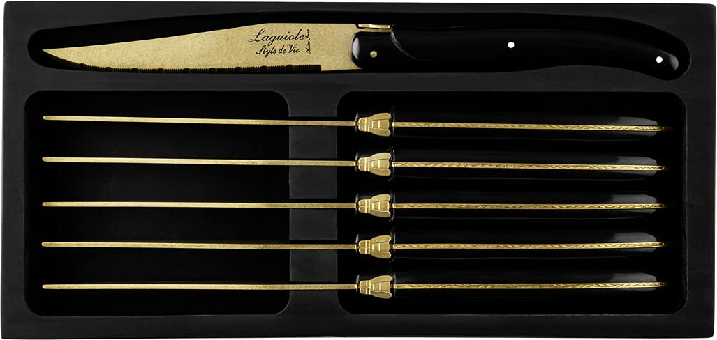Laguiole Style de Vie Steakmesser Prestige Line, 6-teilig, Golden, Golden