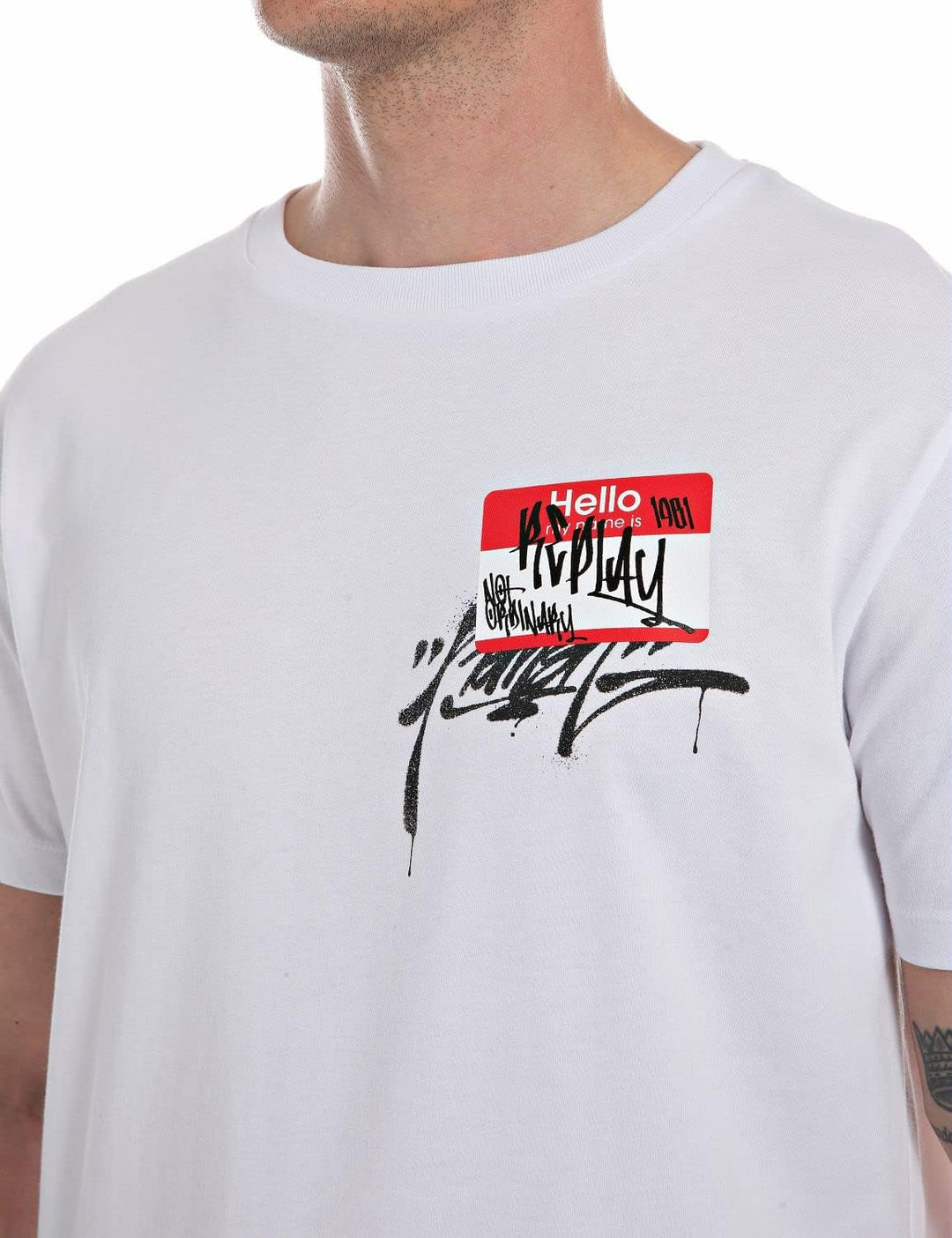 Replay Herren T-Shirt M Optical White 001, M Optical White 001