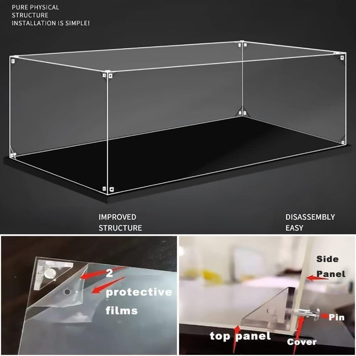 MMOC Acryl Schaukasten Vitrine, Vitrine Schaukasten für Lego Technic Porsche 911 GT3 RS 42056, Abdec