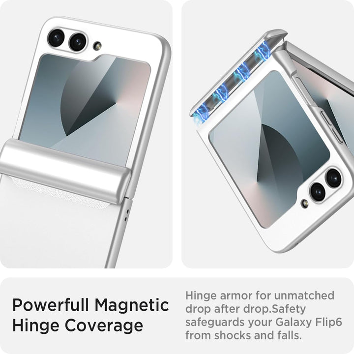 Miimall Kompatibel mit Samsung Galaxy Z Flip 6/Flip7 FE Hülle mit Scharnierschutz Magnetischer [Exte