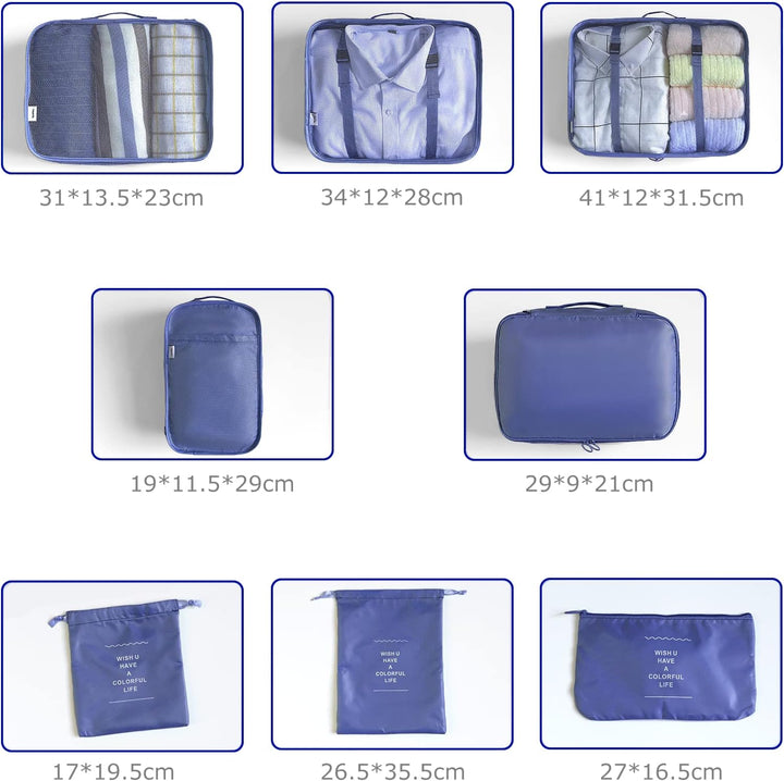 BillyBath Koffer Organizer set, Packing Cubes Kleidertaschen Schuhbeutel Reiseorganizer Packwürfel K