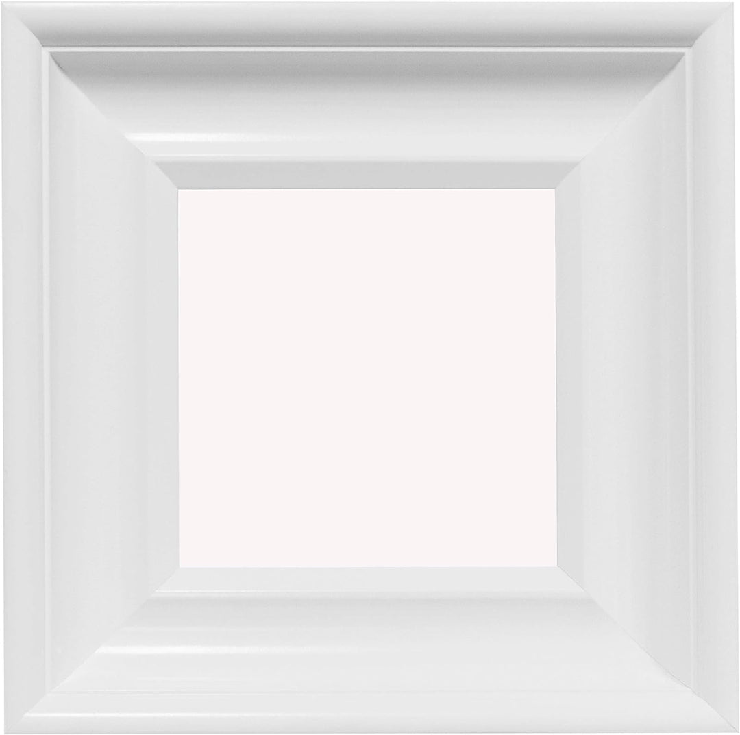BD ART Wandspiegel Weiss 35x35 cm zeitlos eleganter Holzrahmen, Weisser Quadratischer Holzspiegel