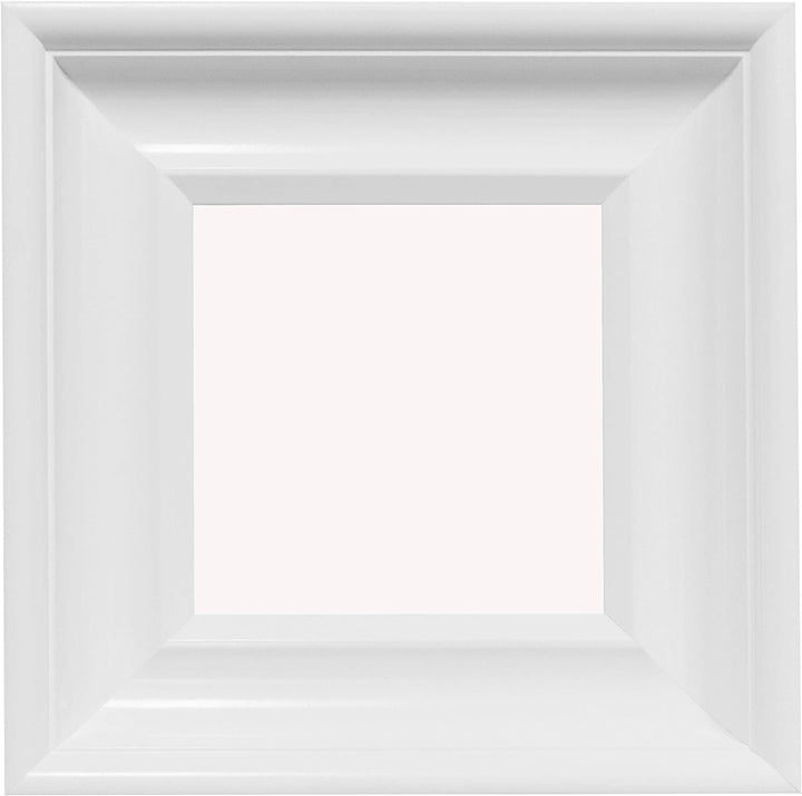 BD ART Wandspiegel Weiss 35x35 cm zeitlos eleganter Holzrahmen, Weisser Quadratischer Holzspiegel