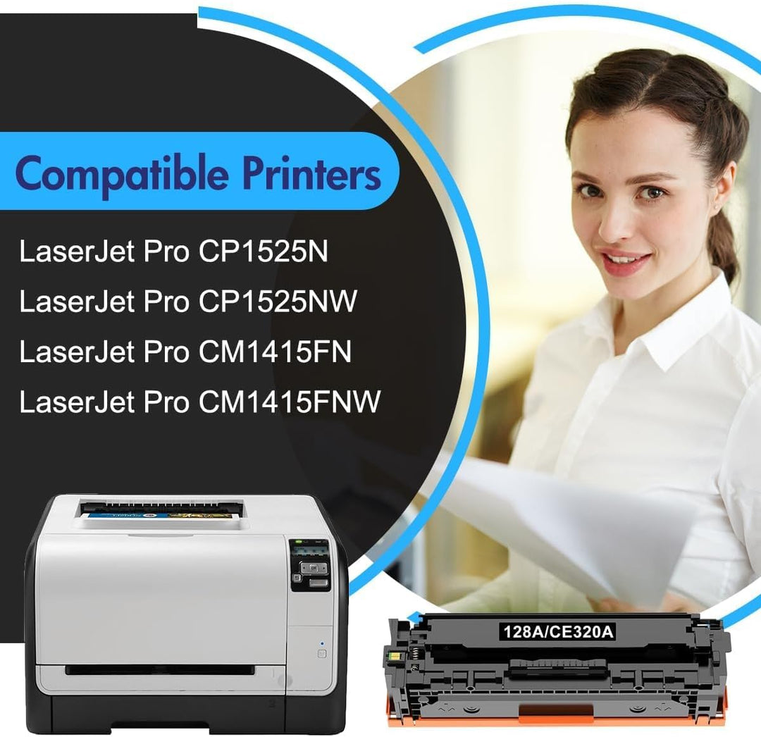 128A CE320A Toner Kompatibel für HP 128A Schwarz CE320A Laserjet Pro CM1415FN Color MFP CP1525N CP15