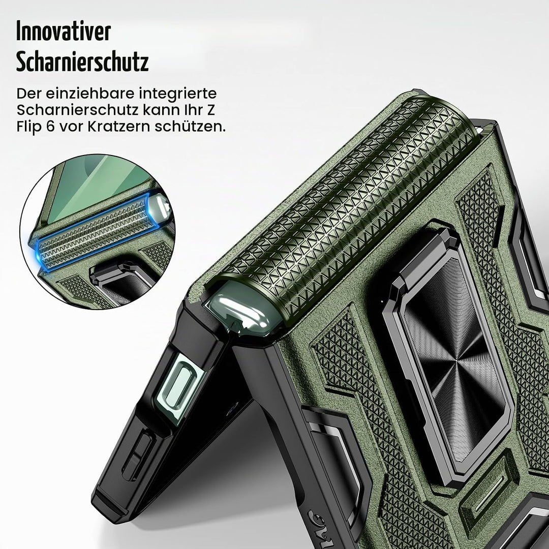 Doeshine Samsung Galaxy Z Flip 6/7 FE Hülle [Not für Flip 7] mit Ständer &amp; Kameraschutz, Ganzkörper