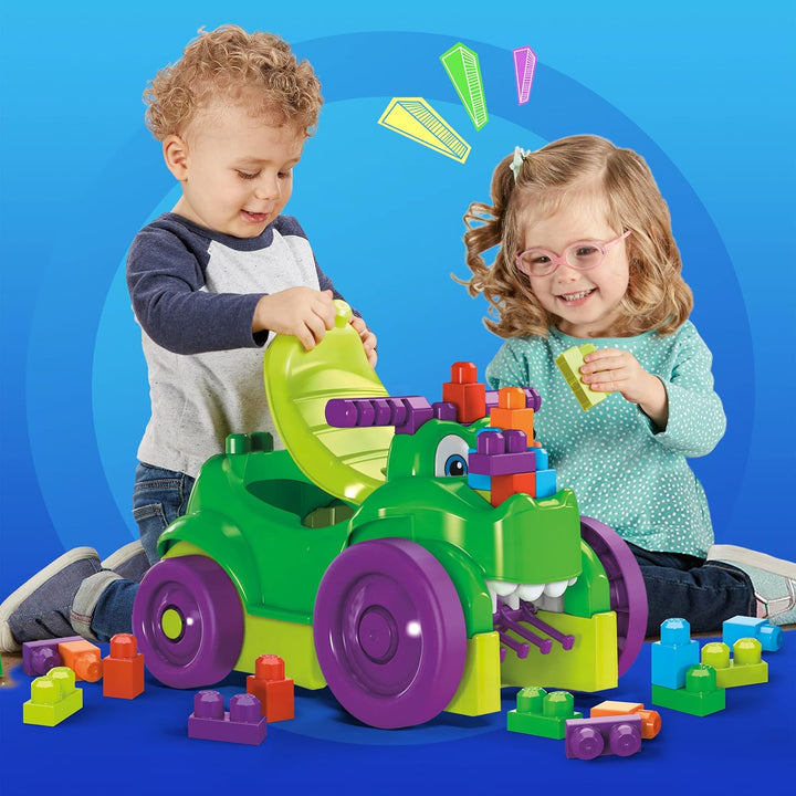 MEGA Bloks GFG22 - Spiel-Krokodil mit 25 Teilen, Spielzeug ab 1 Jahr Single, Single