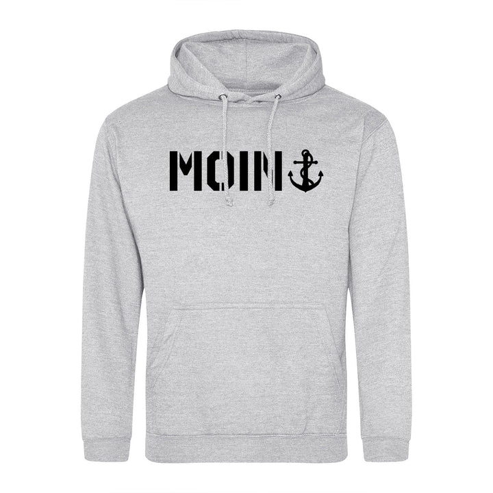 huuraa Unisex Hoodie Moin Anker Schriftzug Pullover Vegan Grösse XXL Heather Grey mit Motiv für Nord