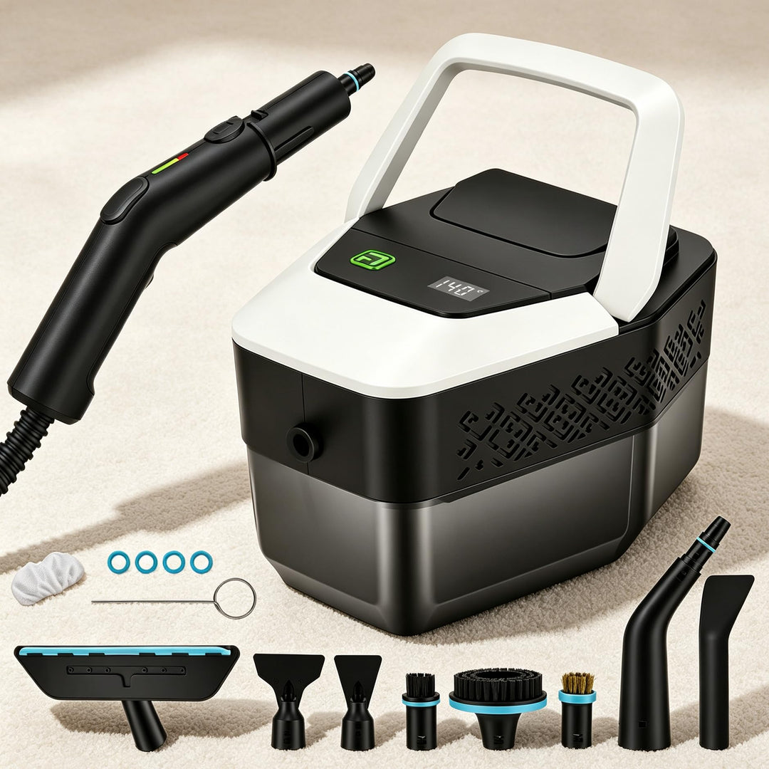 Dampfreiniger Handgerät 2500W mit Druck, 10s Aufheizzeit, 1,8L Wassertank, Handdampfreiniger mit Zub