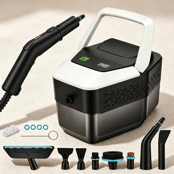 Dampfreiniger Handgerät 2500W mit Druck, 10s Aufheizzeit, 1,8L Wassertank, Handdampfreiniger mit Zub