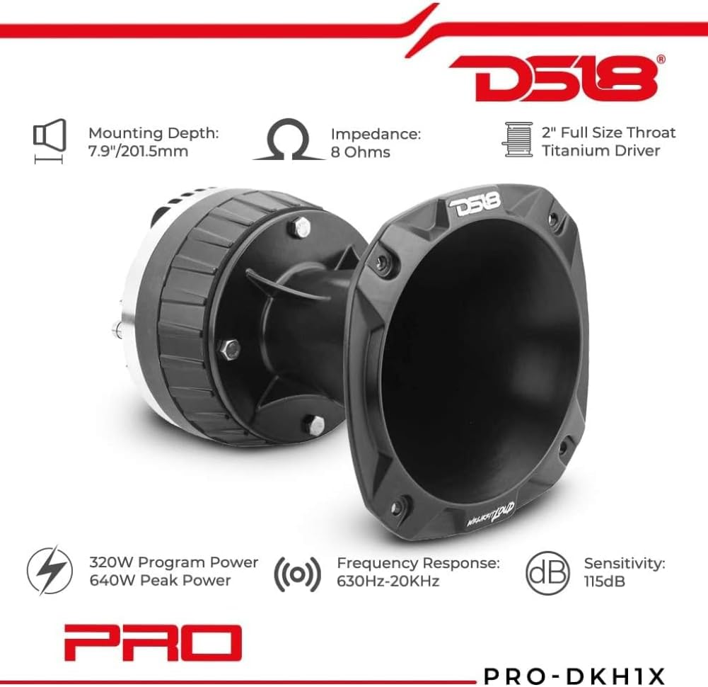KIT Set FÜR DS18 PRO-DKH1X 1 Kompressionstreiber mit 16,2 x 16,2 cm Quadrathorn, 320 Watt rms 640 Wa