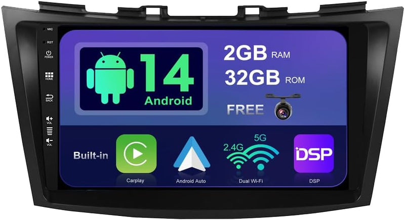 SXAUTO Android 12 IPS Autoradio Passt für Suzuki Swift/Ertiga (2011-2017) - Eingebaut Carplay/Androi