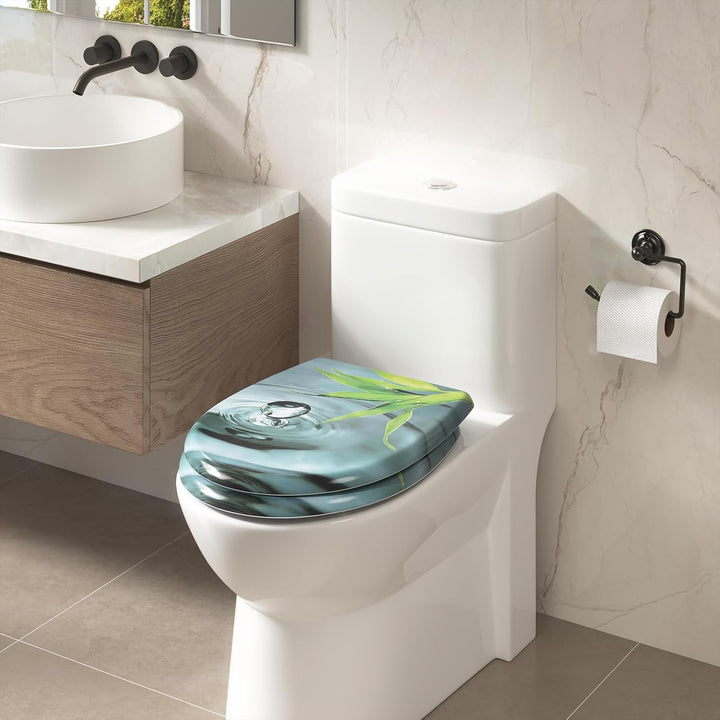 WOLTU Toilettendeckel mit Absenkautomatik, Premium WC Sitz, Klodeckel mit Quick-Release-Funktion, Kl