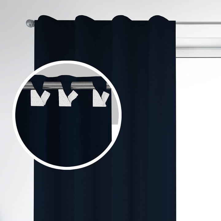 Ferocity Vorhänge mit Schlaufen Klettverschluss 2er Set 250 H x 145 B cm Blickdichte Gardinen Fenste
