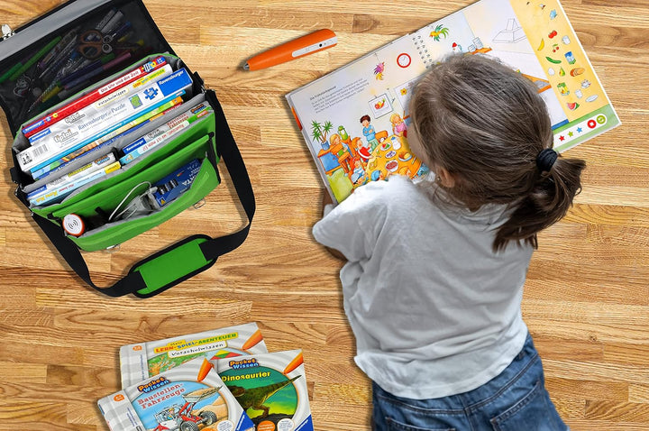 PUNALU TipToi Tasche, Tasche für TipToi Stift & TipToi Bücher, Büchertasche mit Platz für 2 Stifte u