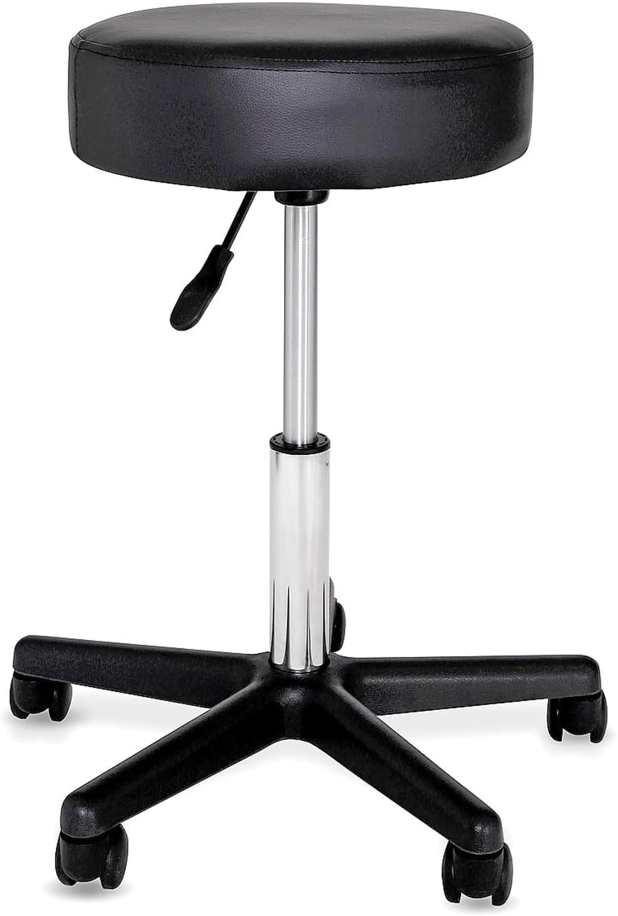 dibea Rollhocker Arbeitshocker Hocker Praxishocker, schwarz, Schwarz