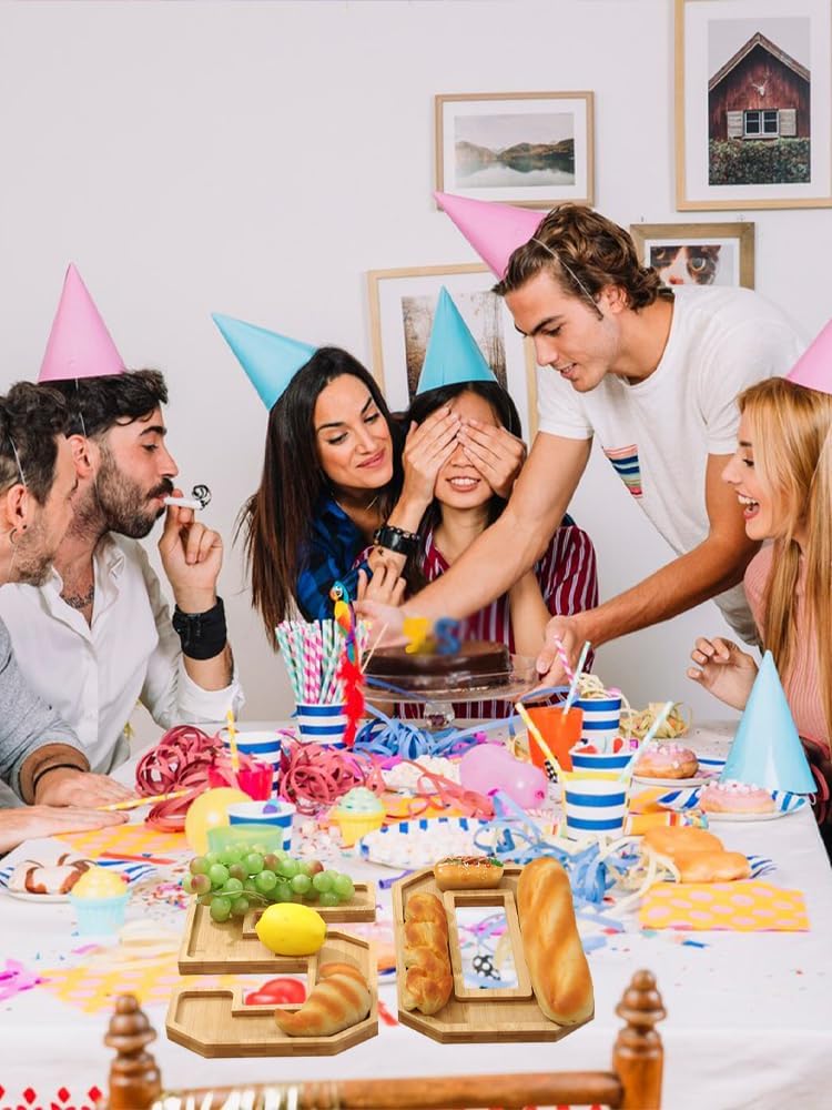 Hapivida Charcuterie Serviertablett Holz mit Zahlen 30x20 cm Befüllbare Charcuterie Brettbox Feinkos