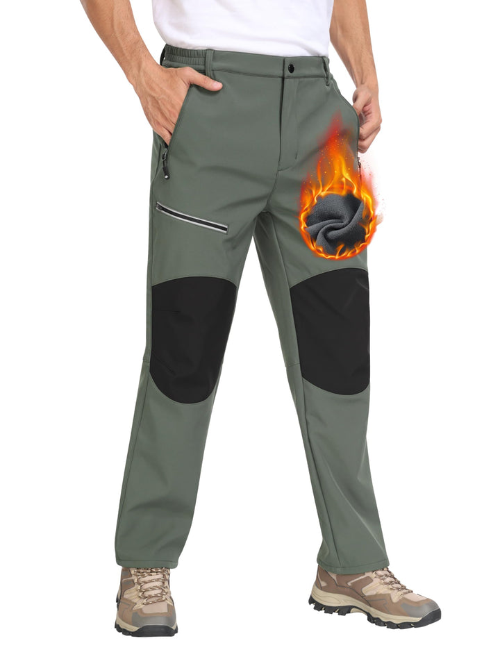 MoFiz Herren Wanderhose Warm Gefüttert Outdoorhose Wasserdicht Skihose Softshellhose Winddicht Arbei