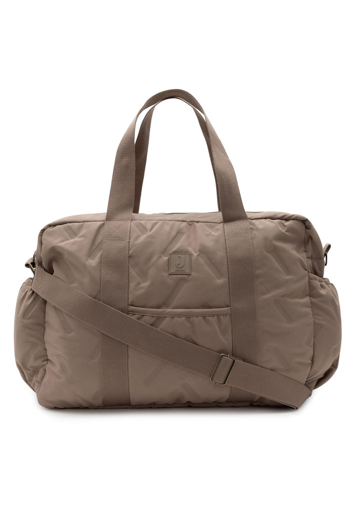 Jollein Wickeltasche Embossed Lily – Milky Coffee – Stylische Wickeltasche mit Geprägtem Muster – Wa