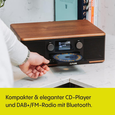Pure Classic C-D6 Musiksystem (CD-Player, DAB+/FM, Bluetooth, AUX, USB, Wecker, Sleeptimer) Coffee B